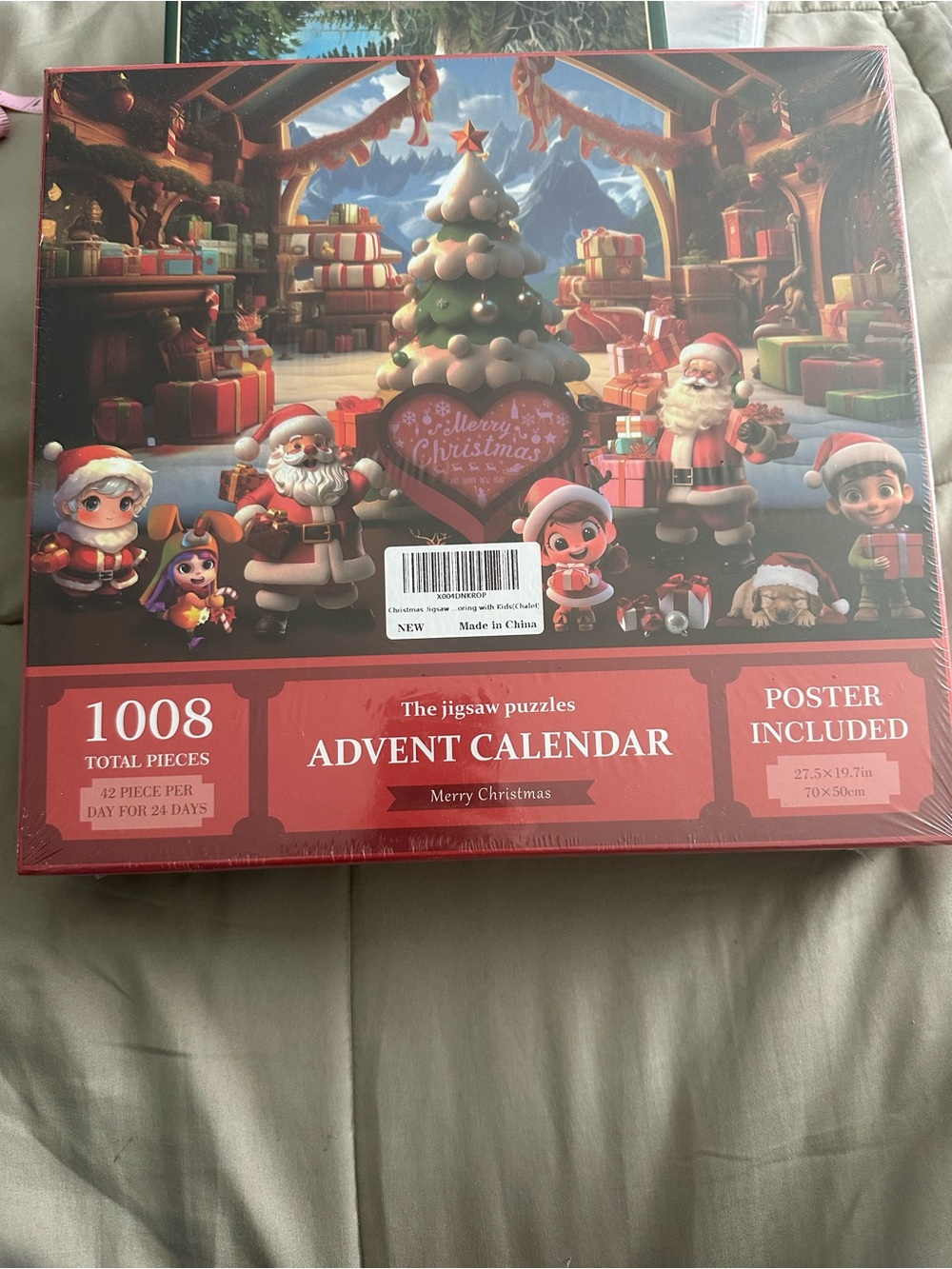 Advent Calendar Jigsaw Puzzle - Red Christmas Tree Design